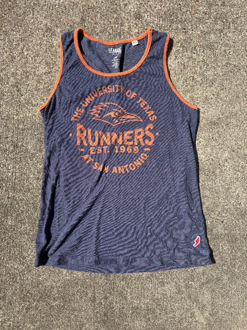 UTSA Roadrunners League Collegiate Tank Top Navy Orange Texas San Antonio Small
